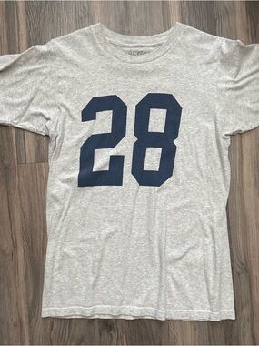 Brandy Melville Heather Gray Graphic Tee with Navy '28' Print
